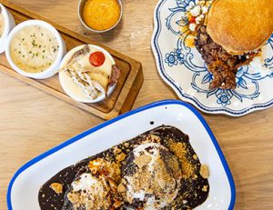 A selection of brunch items, from Biscuit Belly